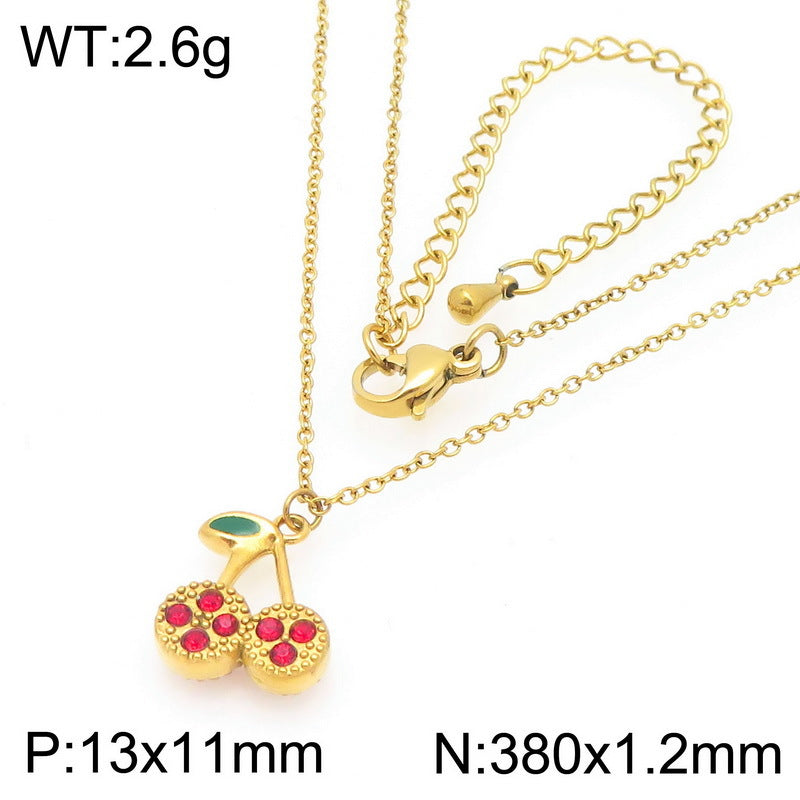 Minimal Cherry Pendant Necklace