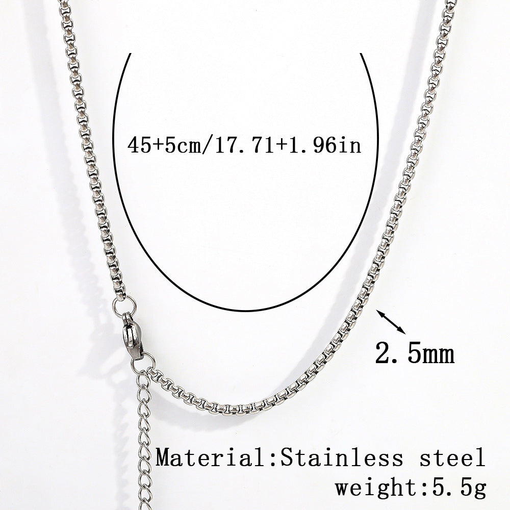 Cross-border stainless steel necklace, 18K real gold-plated snake bone chain fashion collarbone chain plain chain versatile women's titanium steel necklace