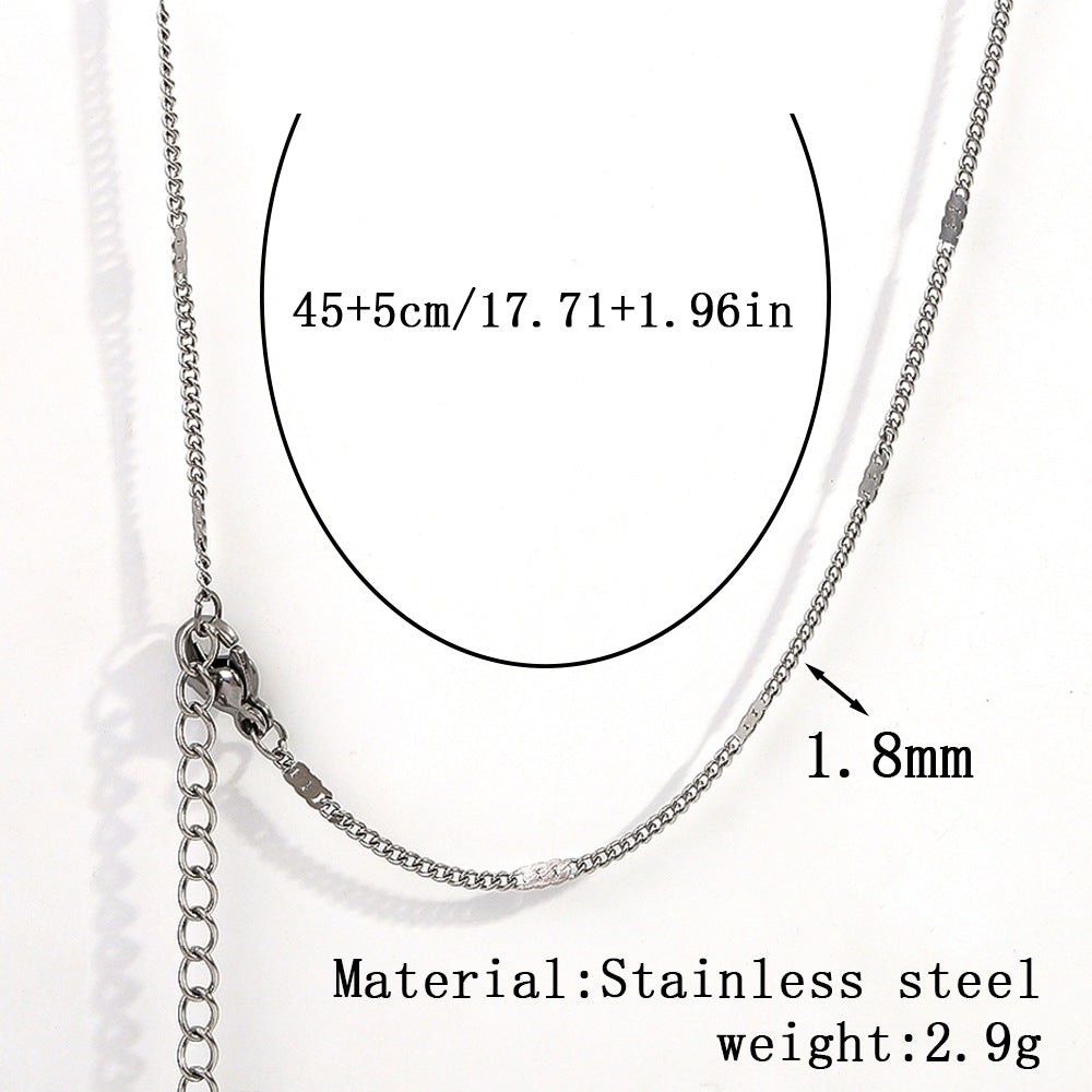 Cross-border women's stainless steel necklace, 18K real gold snake bone chain plain chain fashion collarbone chain versatile titanium steel necklace