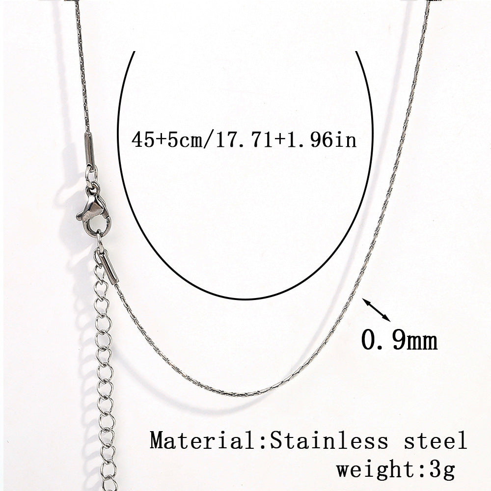 Cross-border stainless steel necklace, 18K real gold-plated snake bone chain fashion collarbone chain plain chain versatile women's titanium steel necklace