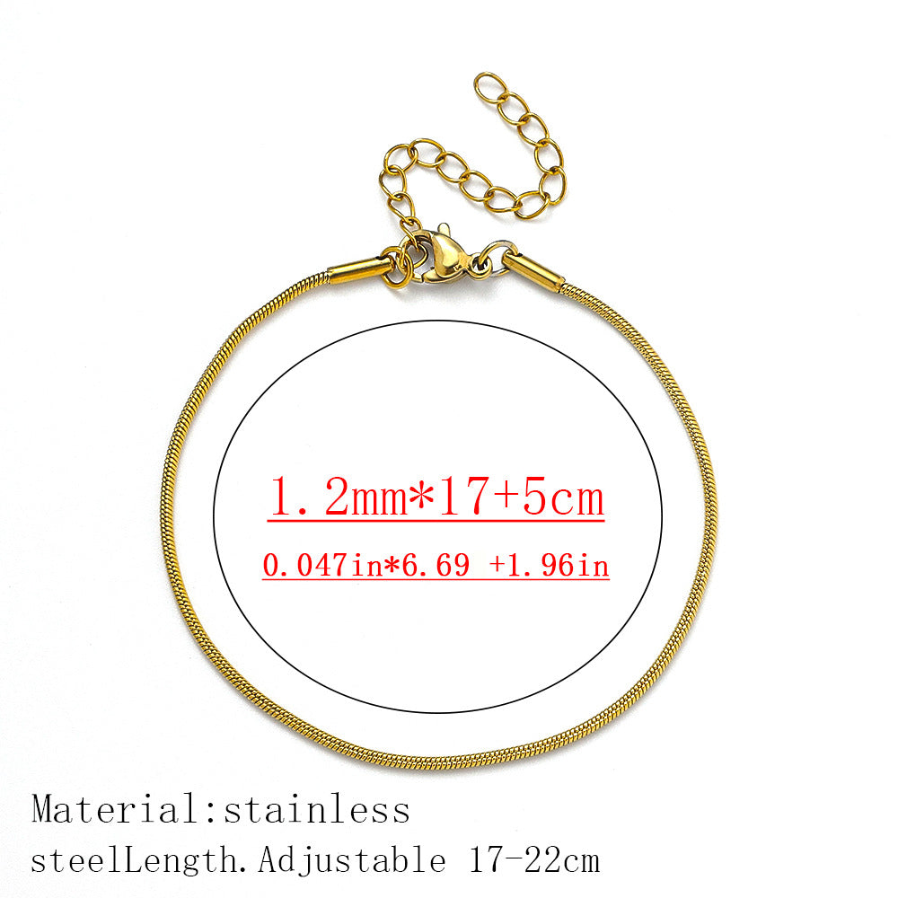 Cross-border women's fashion titanium steel bracelet European and American hot sale plated 18K real gold fashion versatile jewelry stainless steel bracelet