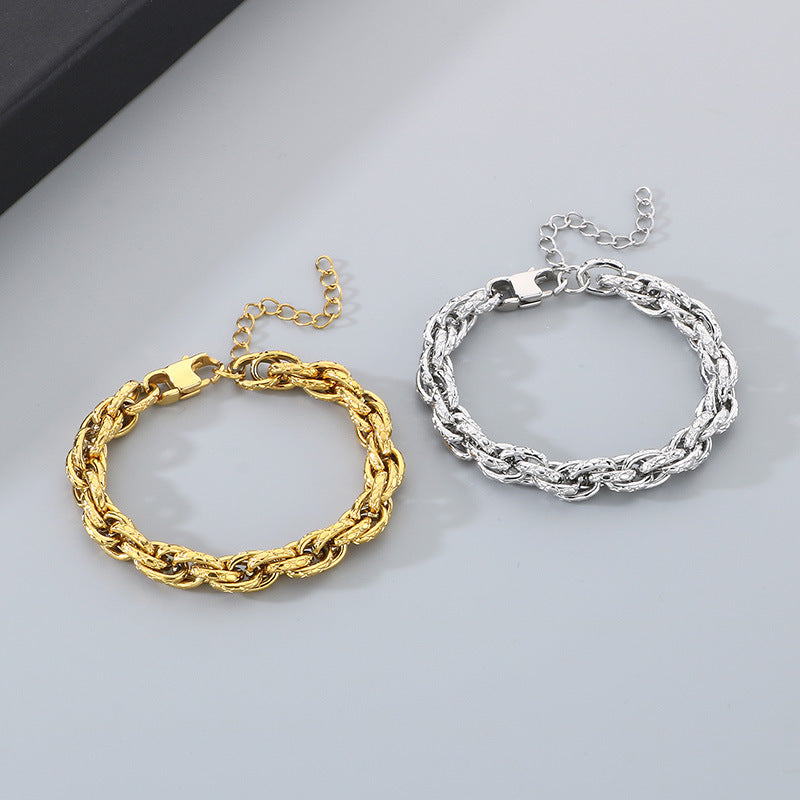 Gold & Silver Chain Link Bracelet