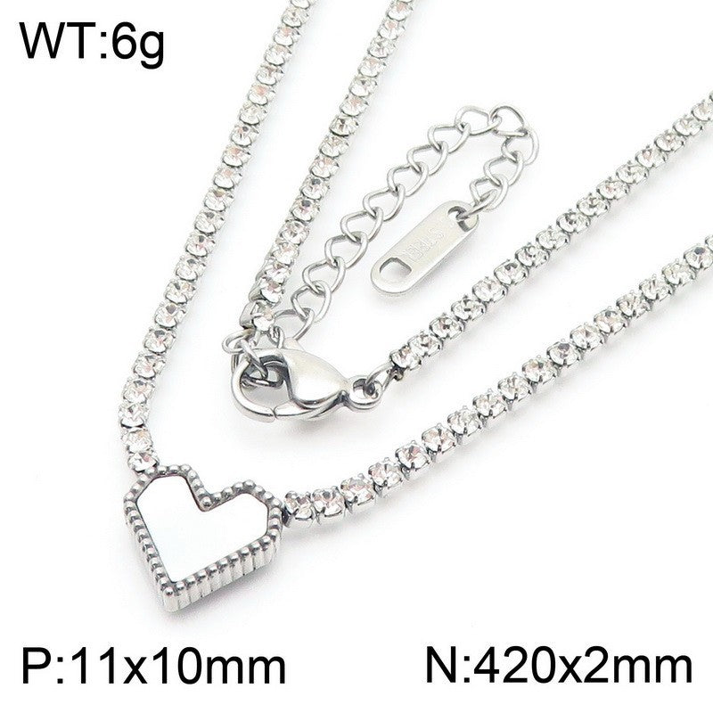 Cross-border stainless steel love bracelet necklace fashion titanium steel jewelry set versatile temperament high-end jewelry spot batch