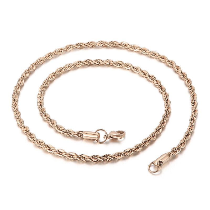 Stainless Steel Rope Chain Necklace