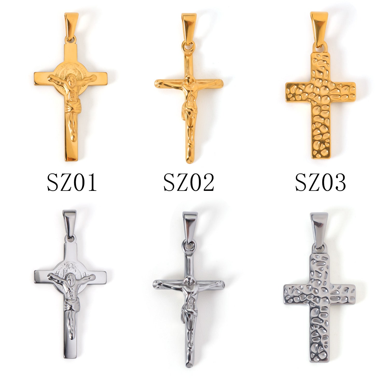 Cross-border European and American jewelry: titanium steel cross necklace pendant, personalized literary and artistic retro stainless steel clavicle chain accessories