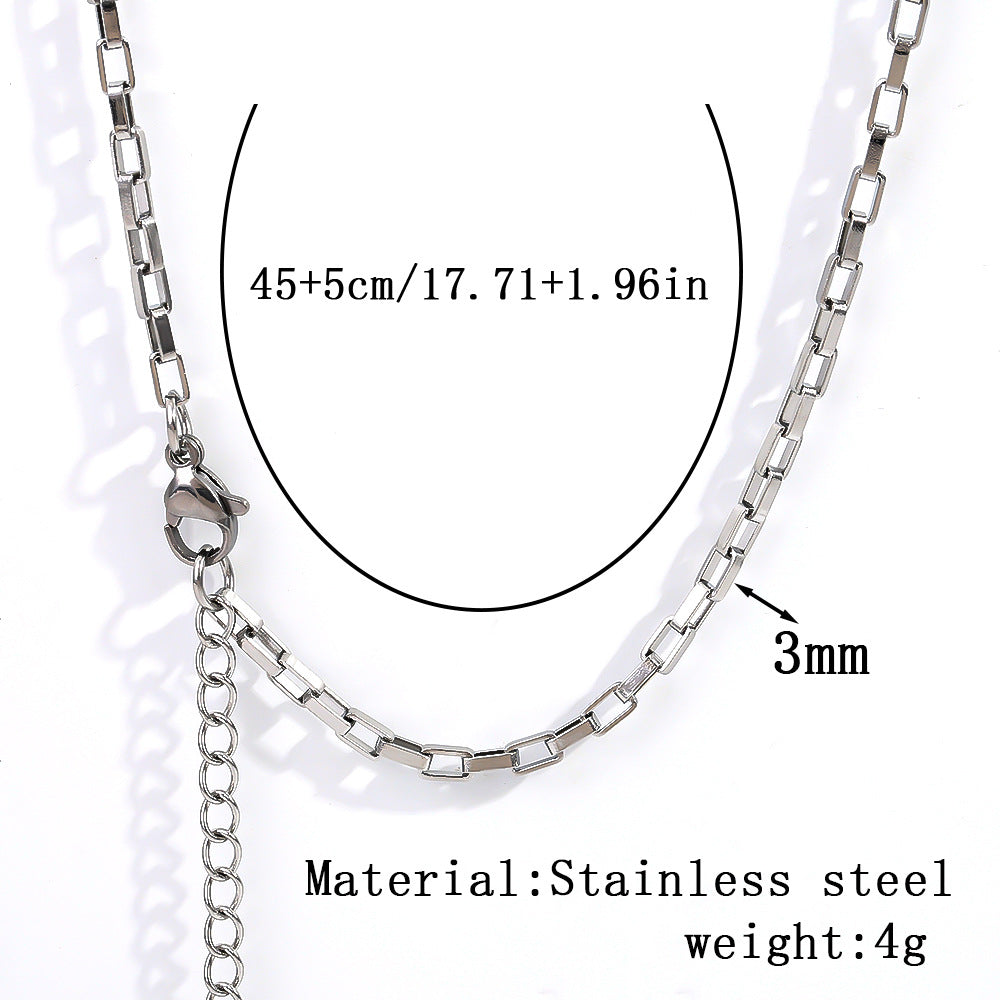 Cross-border women's stainless steel necklace, 18K real gold snake bone chain plain chain fashion collarbone chain versatile titanium steel necklace