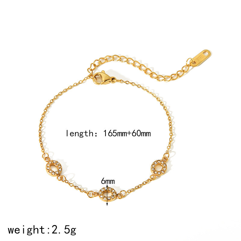 European and American cross-border stainless steel bracelet 18k gold Internet celebrity style women's senior sense does not fade exquisite bracelet wholesale