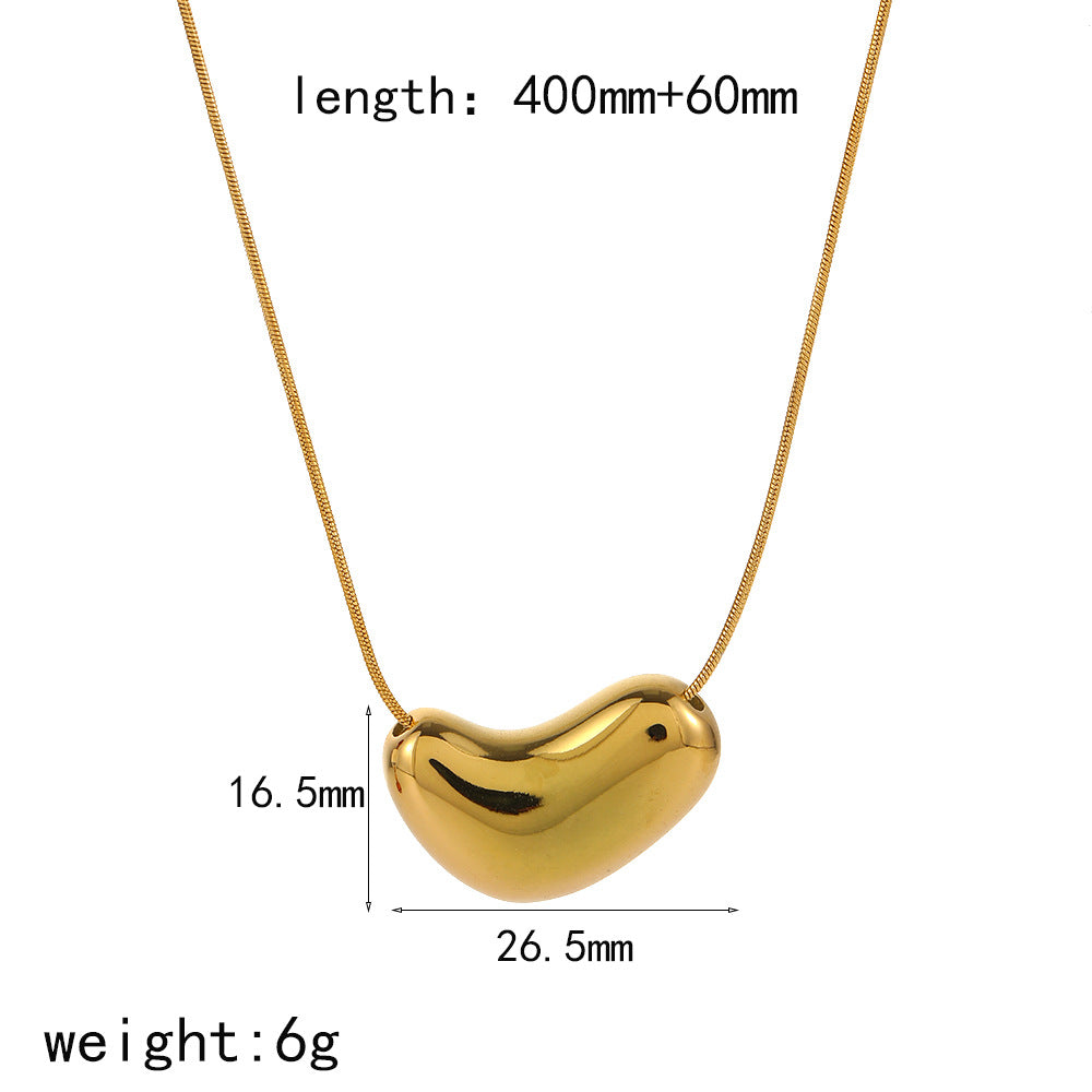 Cross-border new geometric curved stainless steel necklace women's niche high-end design sense simple 18k gold titanium steel necklace