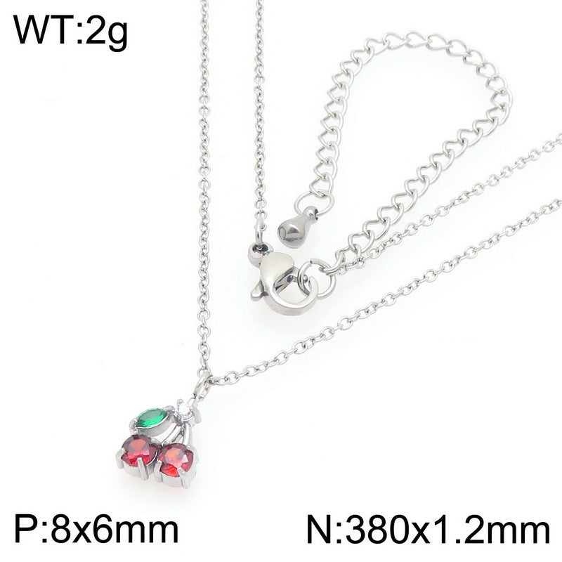 Minimal Cherry Pendant Necklace