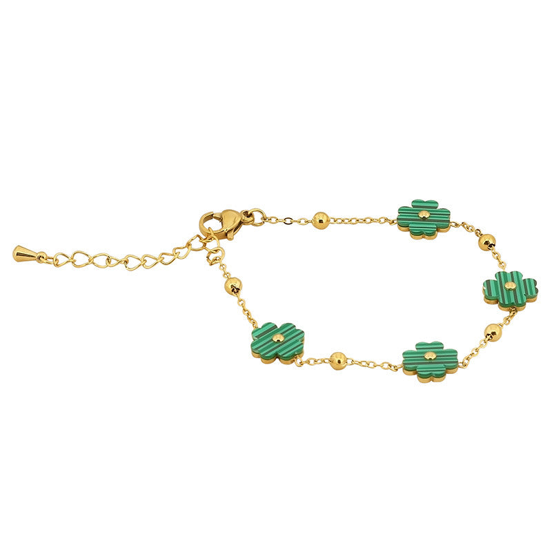 Cross-border new flower butterfly titanium steel bracelet women's ins fashion simple bracelet forest versatile bracelet jewelry women