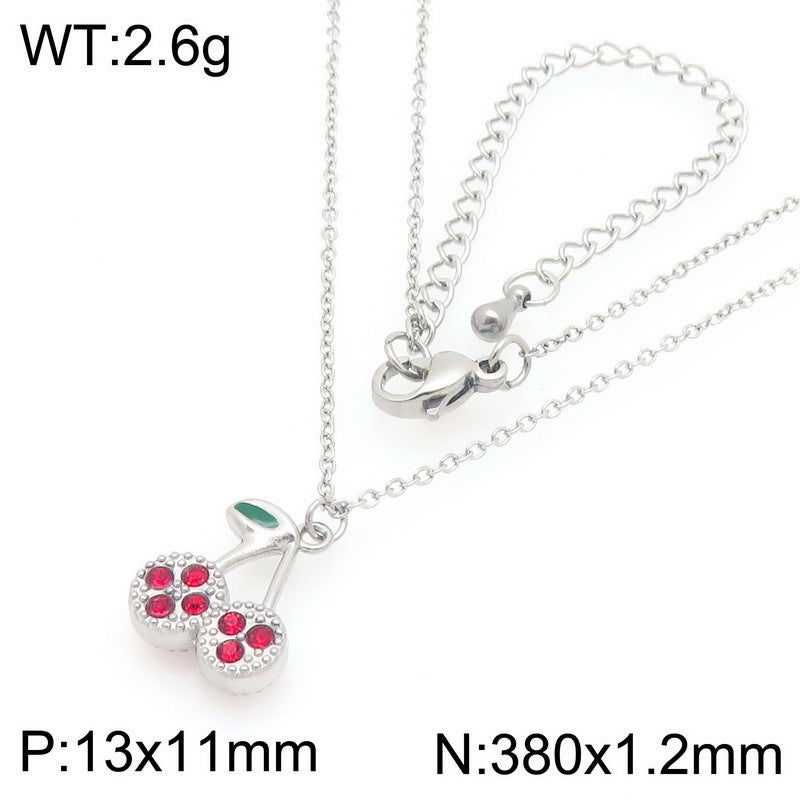 Minimal Cherry Pendant Necklace