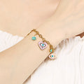 Gold Evil Eye Charm Bracelet