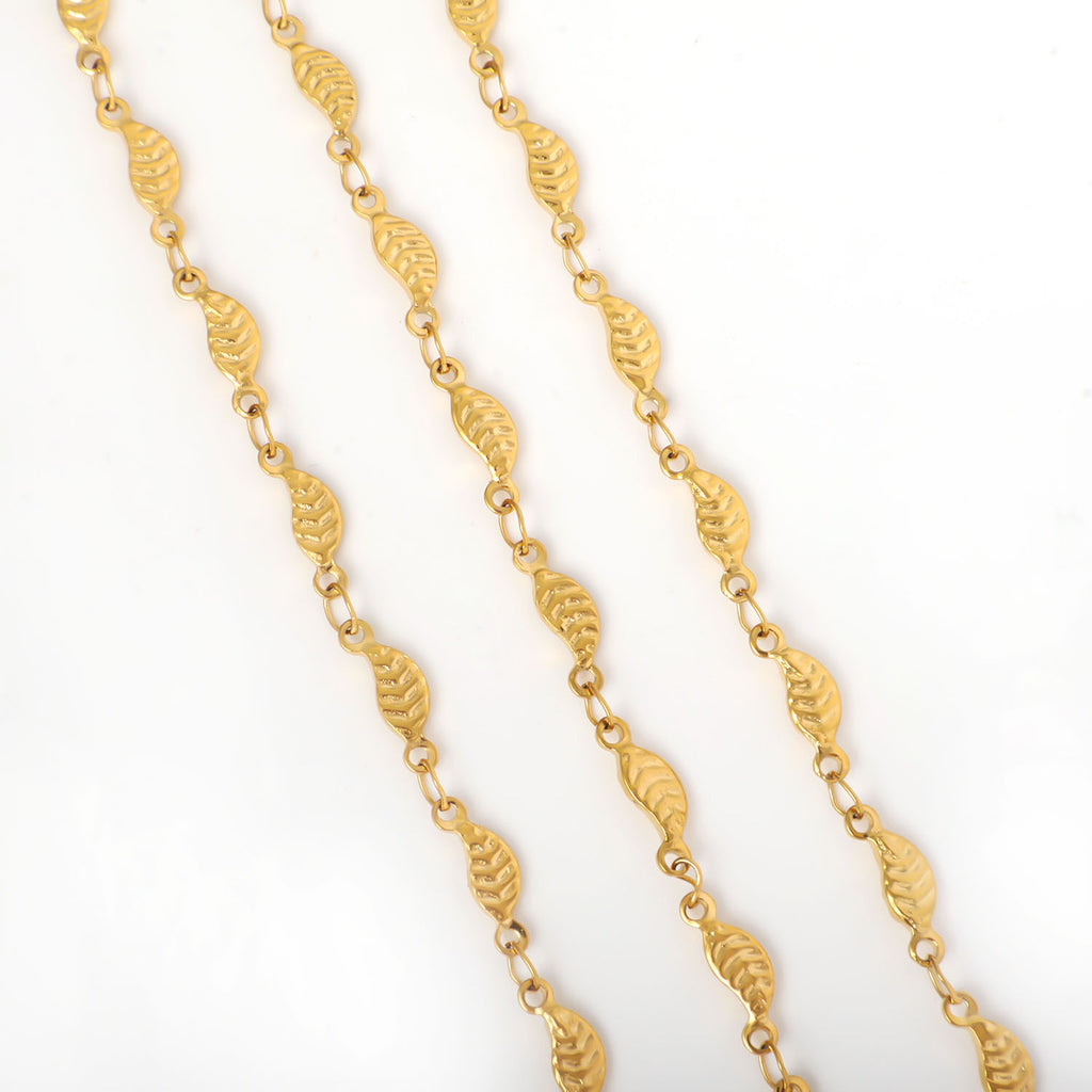 Cross-border stainless steel leaf wavy cross necklace, fashion creative DIY handmade chain jewelry accessories wholesale