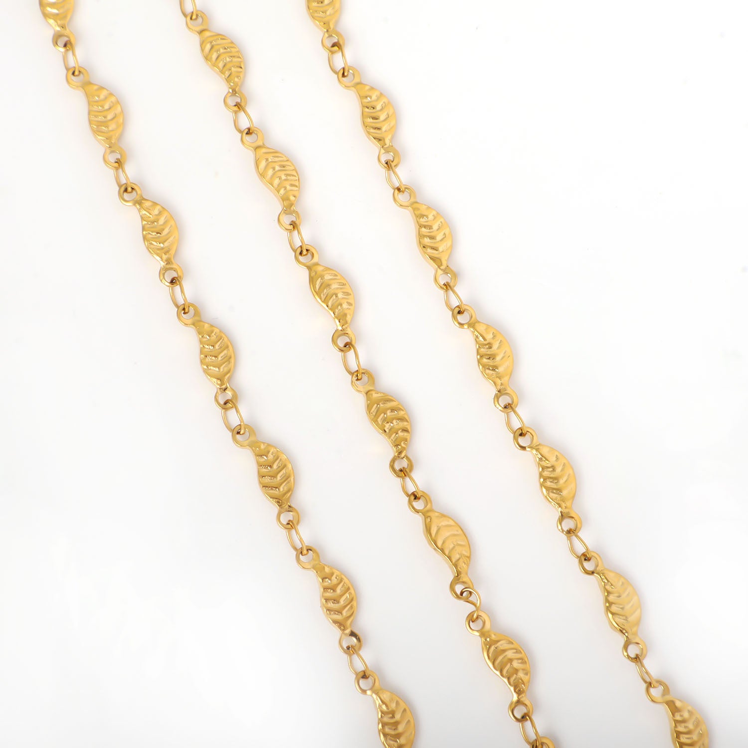 Cross-border stainless steel leaf wavy cross necklace, fashion creative DIY handmade chain jewelry accessories wholesale