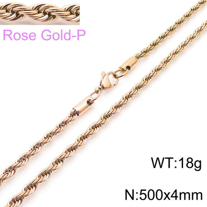 Stainless Steel Rope Chain Necklace