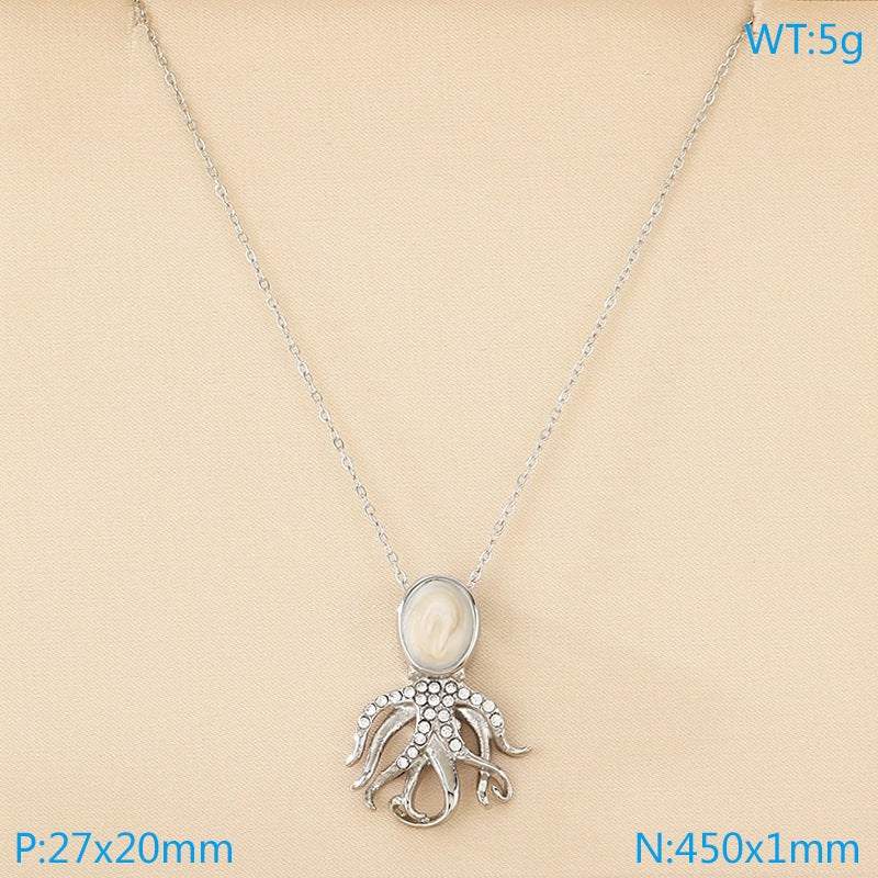 2025 new marine life series stainless steel pendant jewelry necklace accessories light luxury niche women's summer fashion
