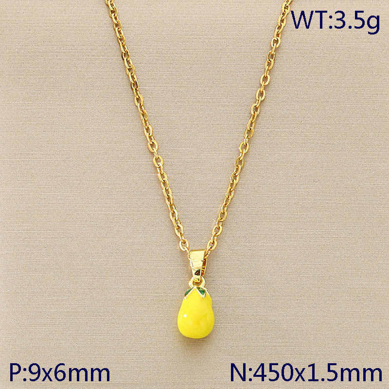 Mini Fruit Charm Gold Chain Necklace