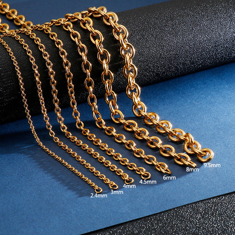 Stainless Steel Gold Cable Chain Necklace
