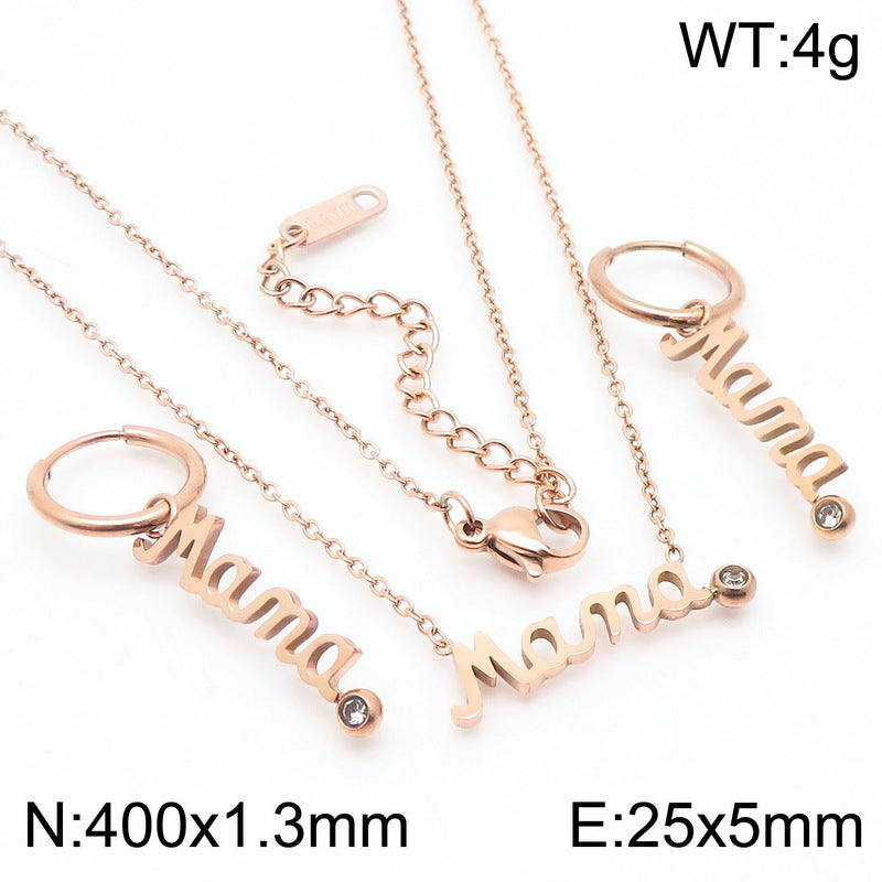 Minimal “Mama” Name Jewelry Set