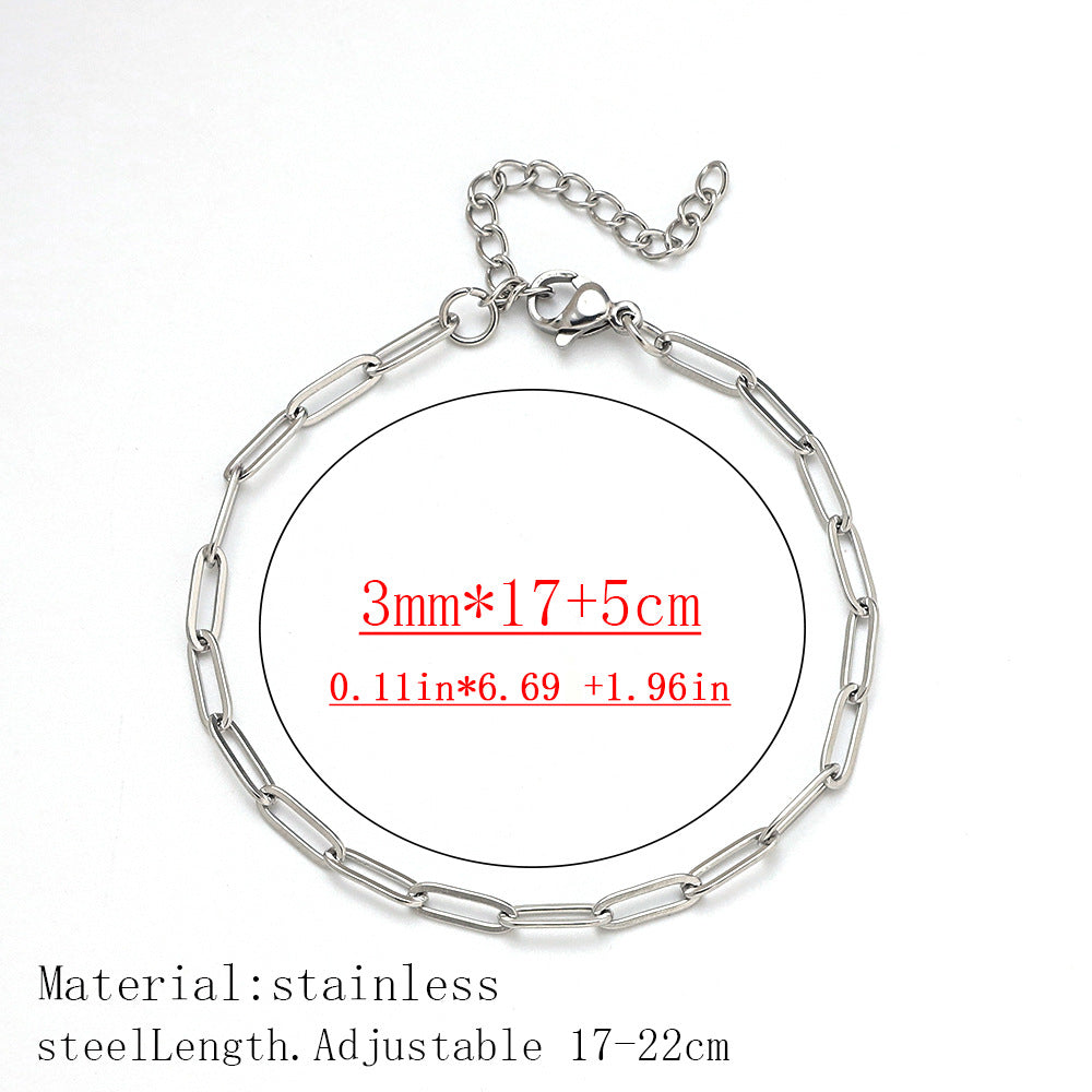 Cross-border women's fashion titanium steel bracelet European and American hot sale plated 18K real gold fashion versatile jewelry stainless steel bracelet