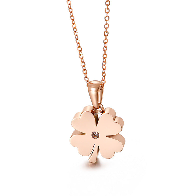 Four-Leaf Flower Pendant Necklace