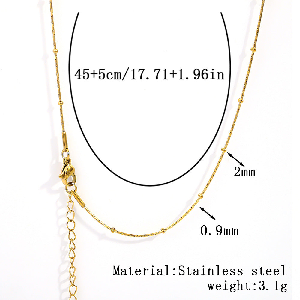 Cross-border women's stainless steel necklace, 18K real gold snake bone chain plain chain fashion collarbone chain versatile titanium steel necklace