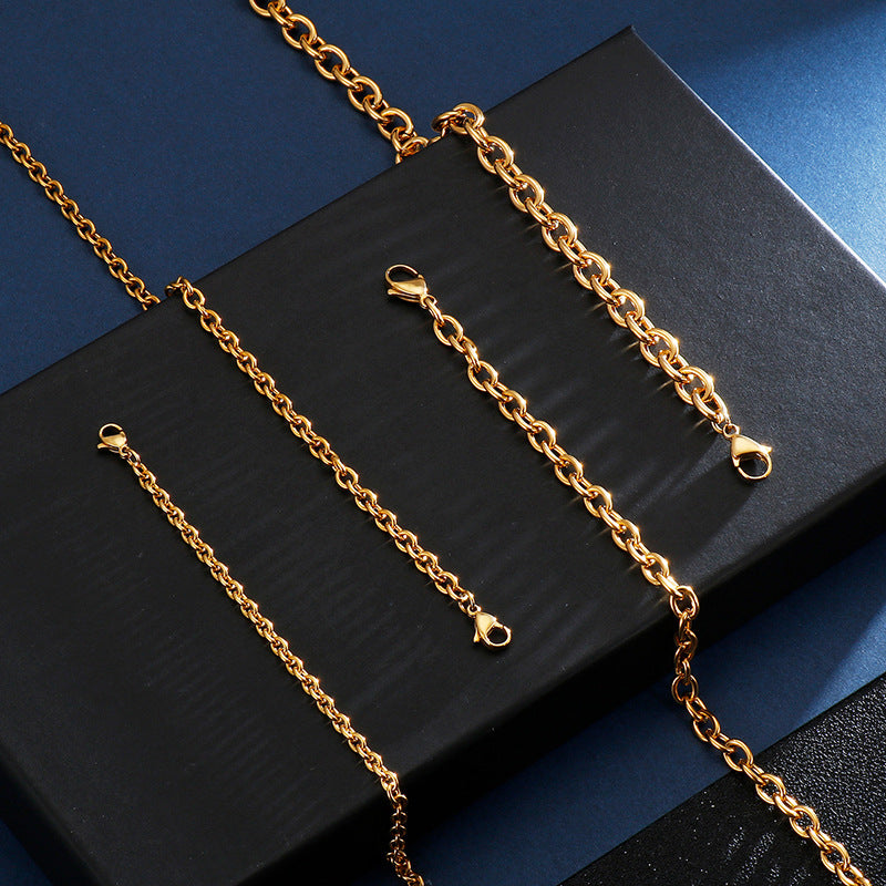316L Stainless Steel Gold Cable Chain Necklace