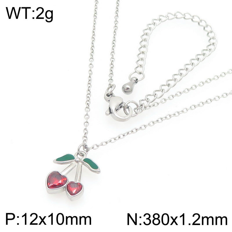 Minimal Cherry Pendant Necklace