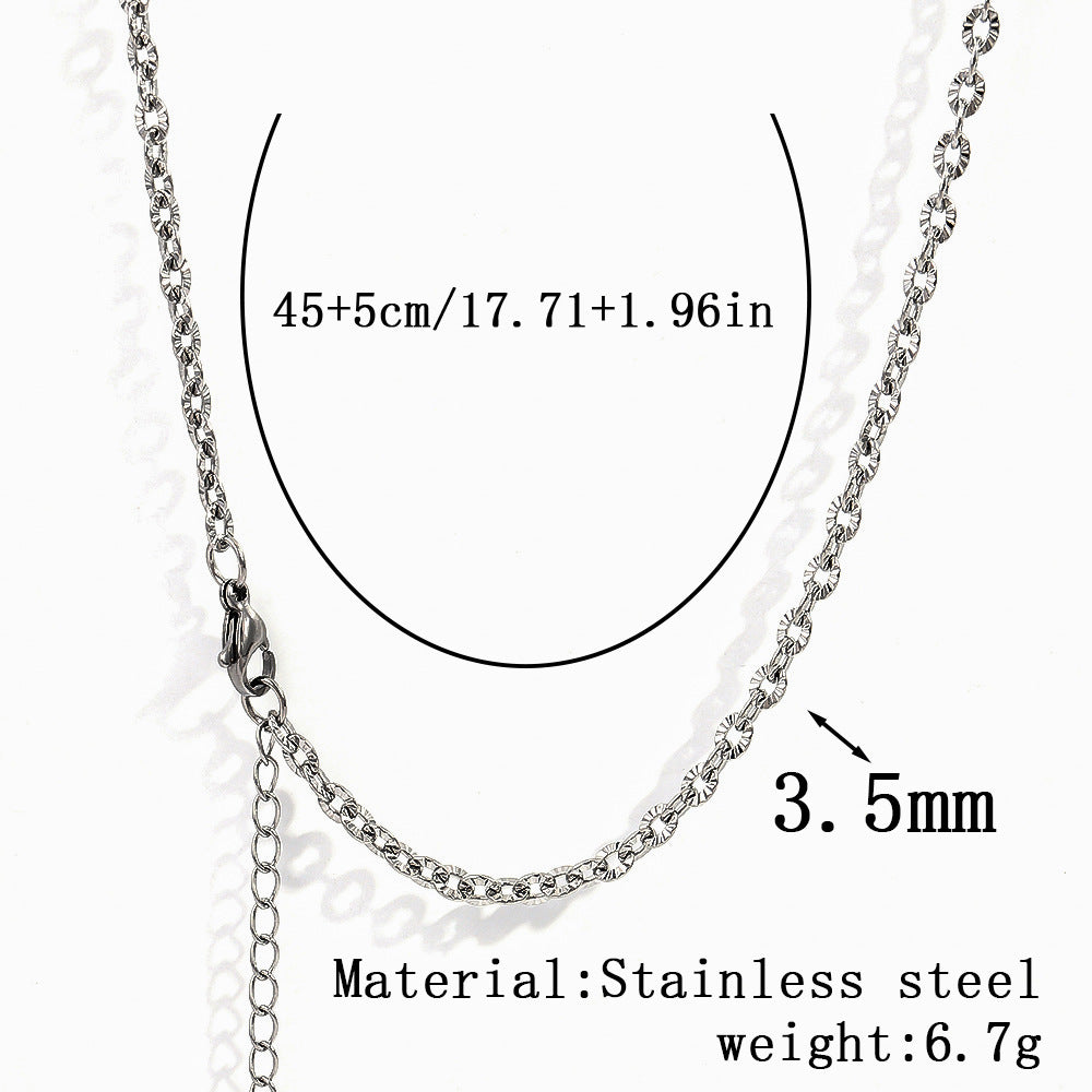 Cross-border women's stainless steel necklace, 18K real gold snake bone chain plain chain fashion collarbone chain versatile titanium steel necklace
