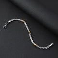 Cross-border stainless steel twist chain string gold bead necklace, titanium steel long necklace men's simple 5.0mm twist bracelet