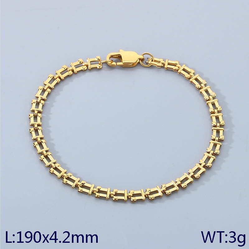 New high-end personalized stainless steel hollow u-shaped chain bracelet women's design 18k titanium steel bracelet accessories in stock