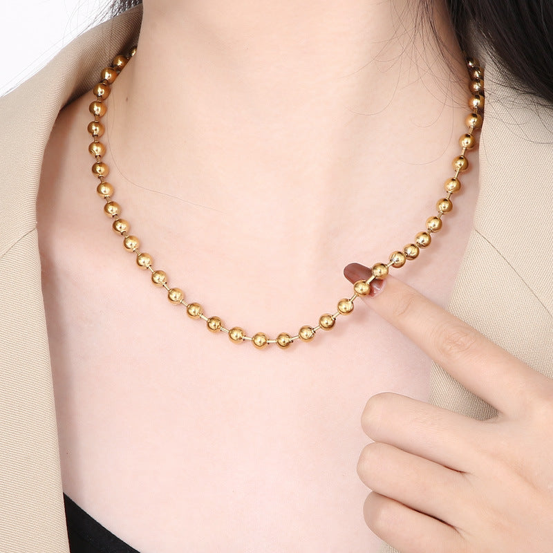 Classic Polished Bead Chain Necklace