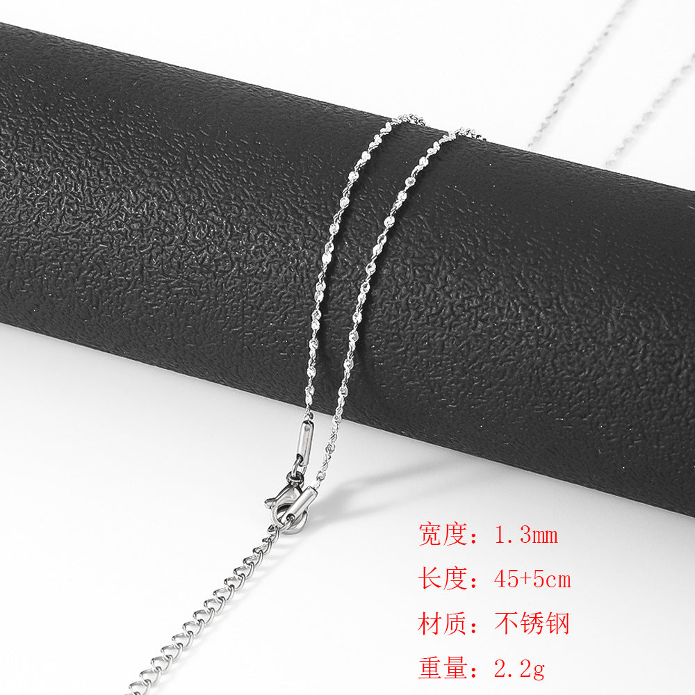 Cross-border stainless steel gypsy necklace women's 18K furnace real gold electroplating simple fashion jewelry men's plain chain wholesale