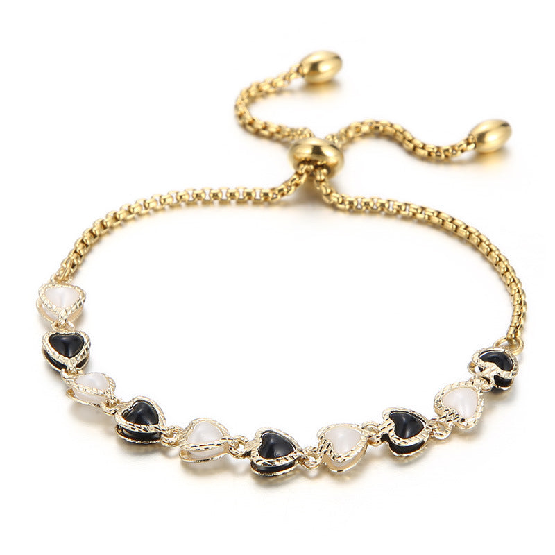 Foreign trade cross-border hot-selling jewelry versatile creative models, dripping oil devil's eye love copper bracelet