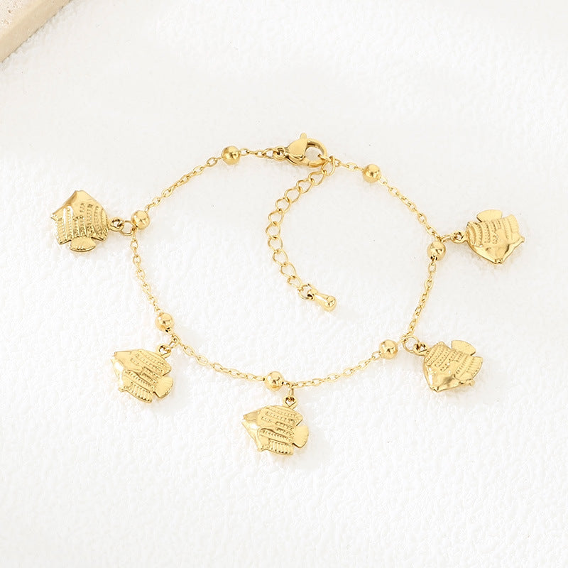 Gold Ocean Charm Bracelet