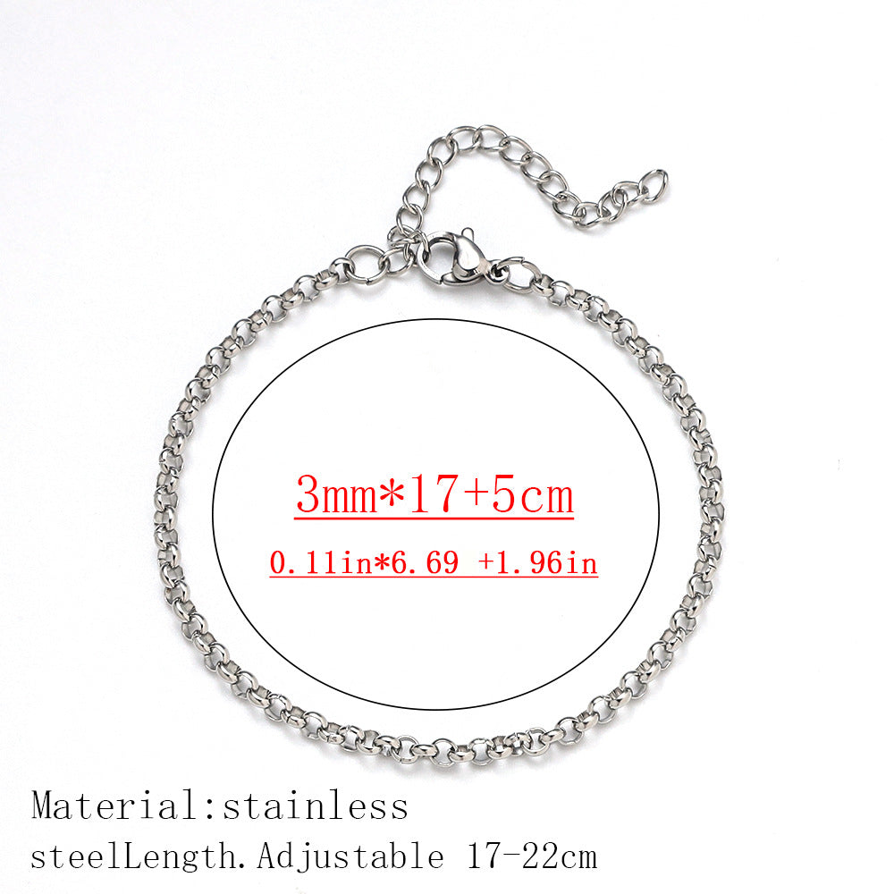 Cross-border women's fashion titanium steel bracelet European and American hot sale plated 18K real gold fashion versatile jewelry stainless steel bracelet