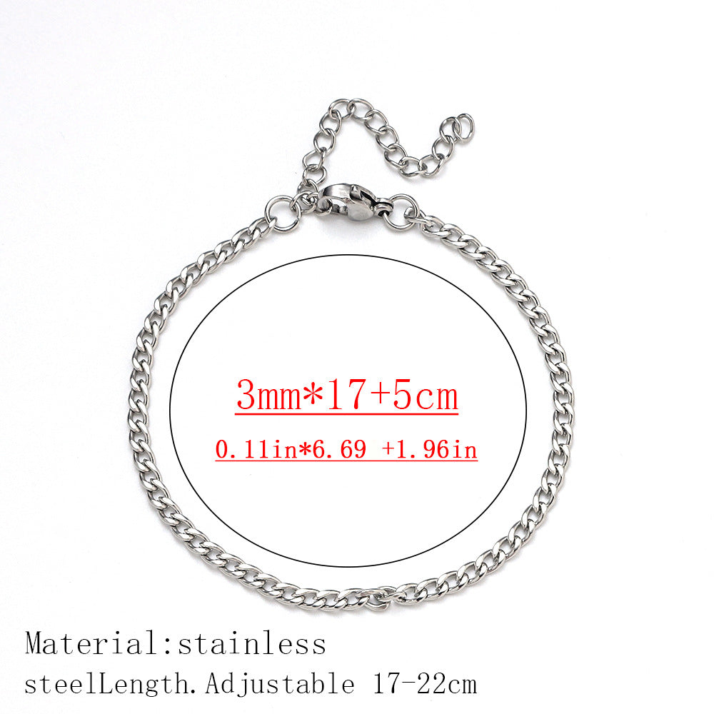 Cross-border women's fashion titanium steel bracelet European and American hot sale plated 18K real gold fashion versatile jewelry stainless steel bracelet