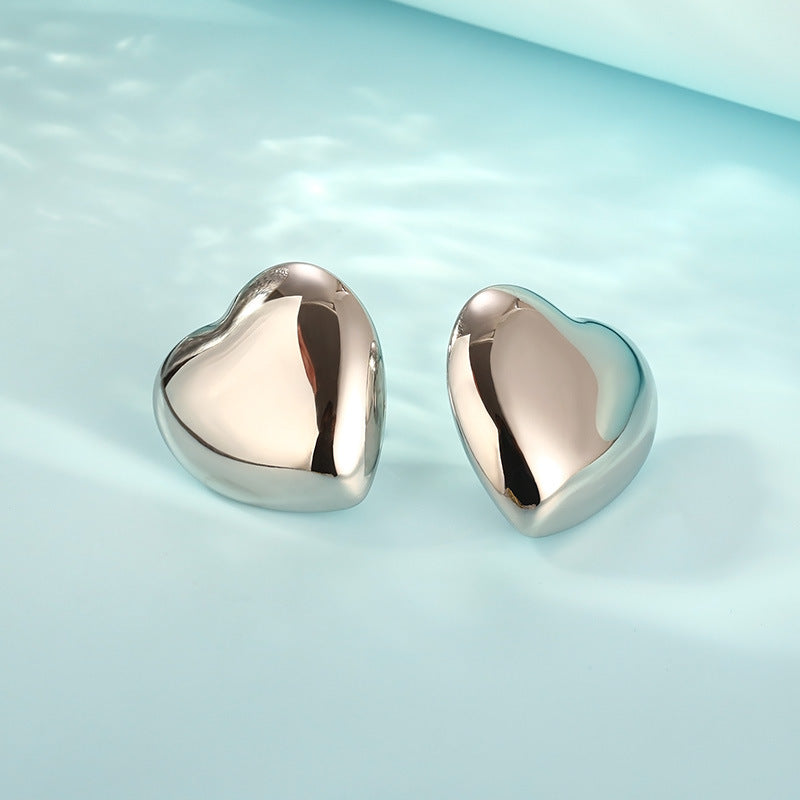 Chunky Heart Stud Earrings