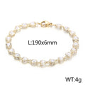 Fresh one-piece love pearl copper bracelet, simple and cold wind design stainless steel splicing bracelet