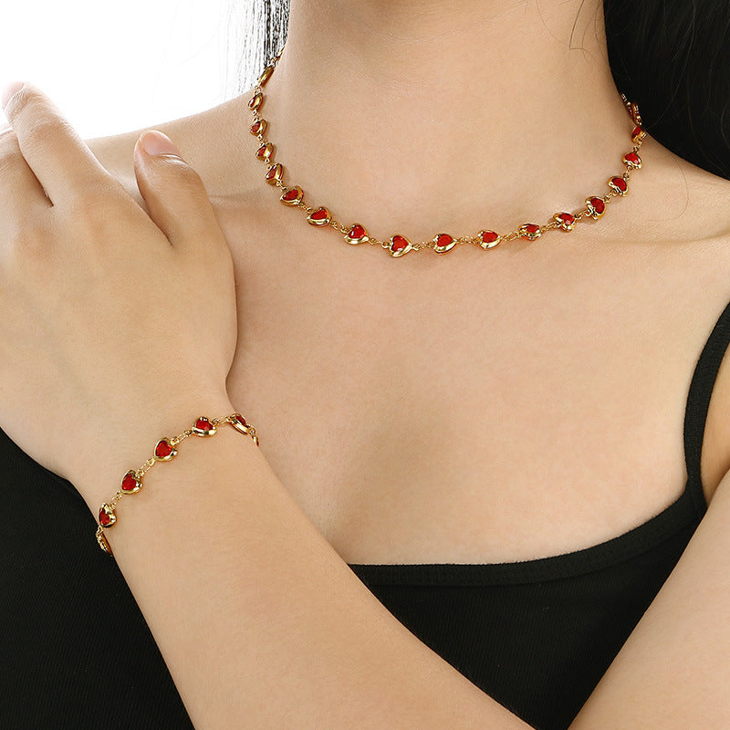 Gold Multicolor Crystal Charm Bracelet