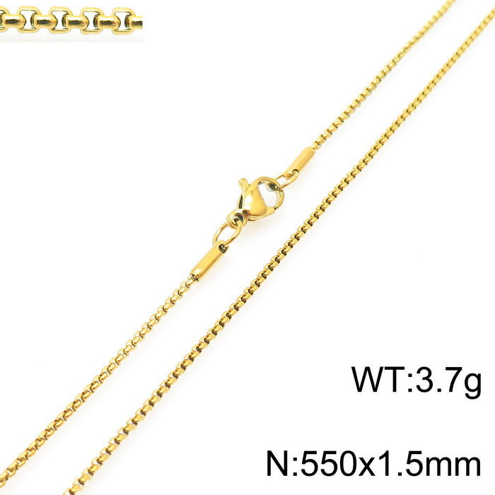 Classic Stainless Steel Pearl Chain Necklace Unisex Multi-Size Necklace Jewelry Pendant with Chain Spot Wholesale