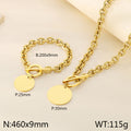 Toggle Chain Necklace with Disc & Cross Charms