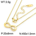 Cross-border titanium steel light luxury micro-diamond figure 8 pendant necklace necklace with infinite numbers 8 figure 8 collarbone chain necklace jewelry