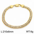 Gold Double-Row Crystal Necklace & Bracelet Set