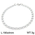 Cross-border fashion simple titanium steel strap chain bracelet necklace electroplated 18k gold hollow square set jewelry