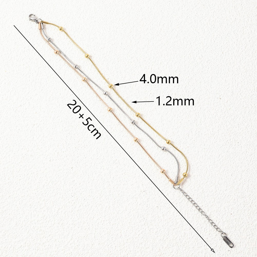 Stainless steel round snake bead bracelet European and American trend fashion plating furnace 18K vacuum electroplating titanium steel bracelet wholesale