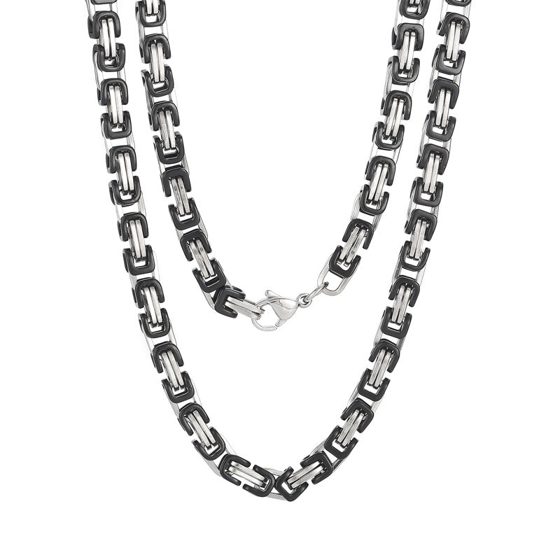 Factory direct supply 5mm chain stainless steel double-piece segment chain emperor chain, multi-specification necklace wholesale