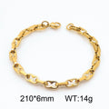ins wind stainless steel interlocking pig nose bracelet trend titanium steel neutral summer 18K gold jewelry bracelet