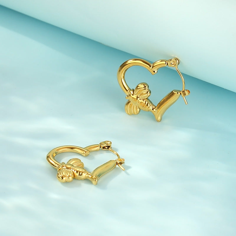 Heart & Butterfly Hoop Earrings