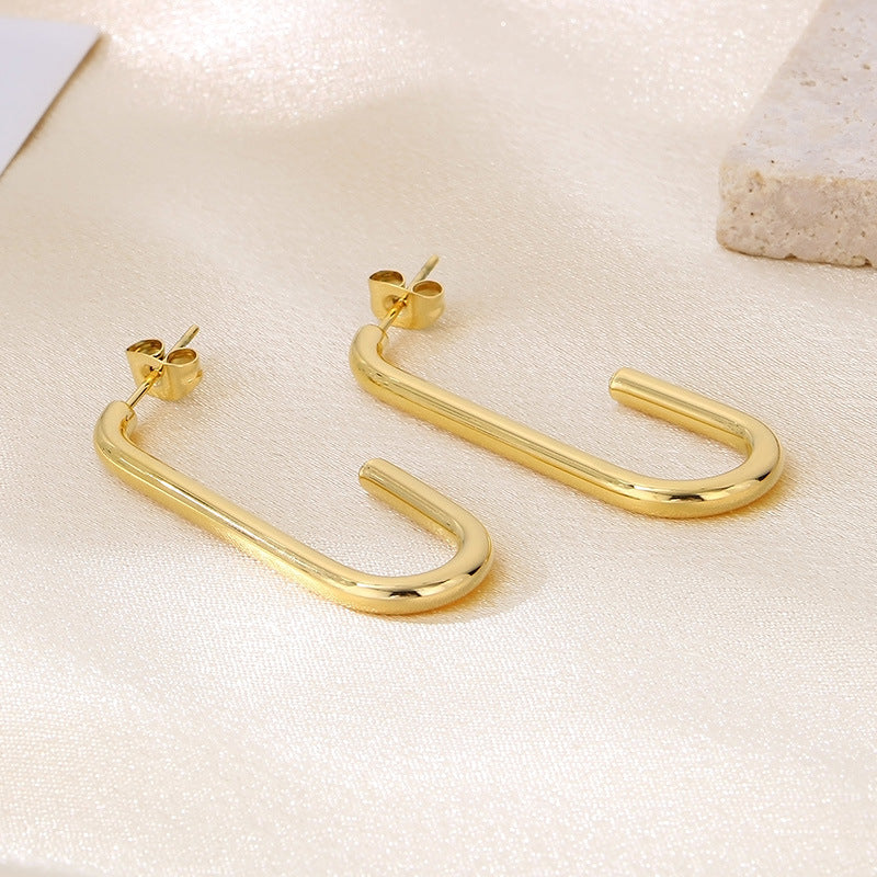 Minimalist U-Shaped Hoop Earrings